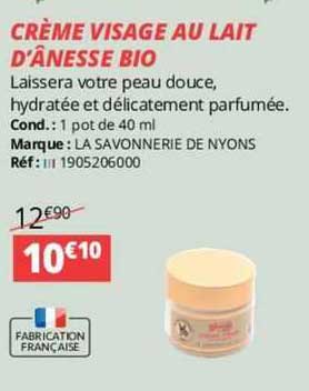 crème visage au lait d'ânesse bio
