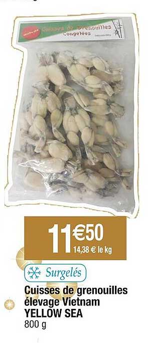 cuisses de grenouilles élevage vietnam yellow sea