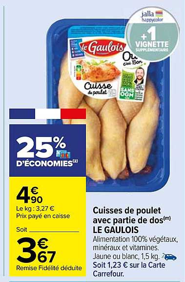 cuisses de poulet avec partie de dos le gaulois