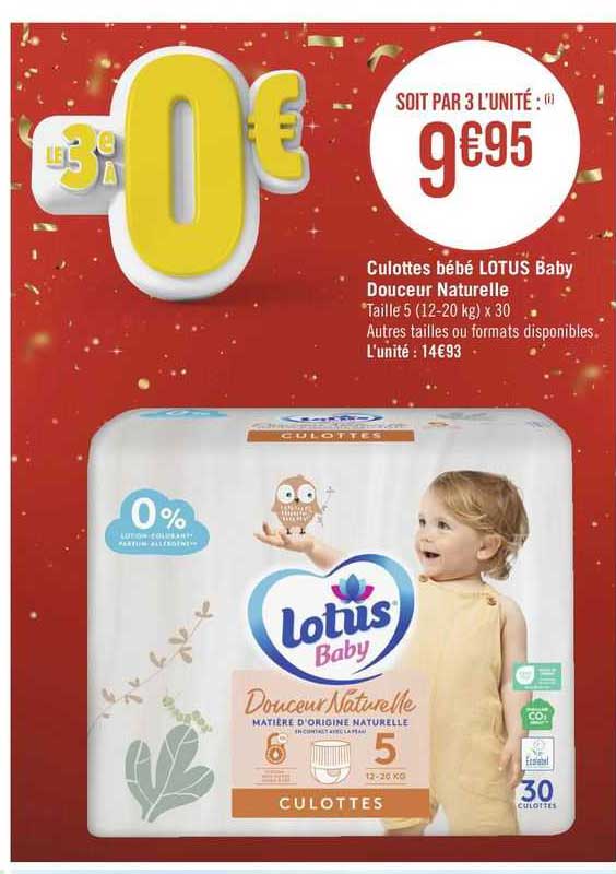 Culottes Bébé Lotus Baby Douceur Naturelle