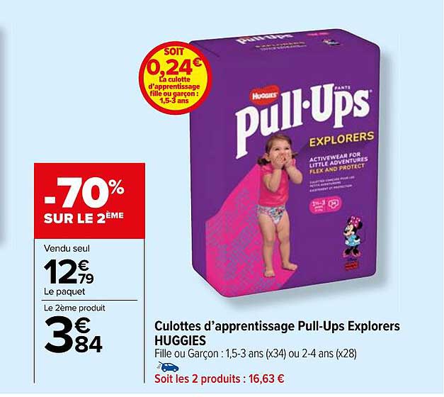 culottes d'apprentissage pull-ups explorers huggies