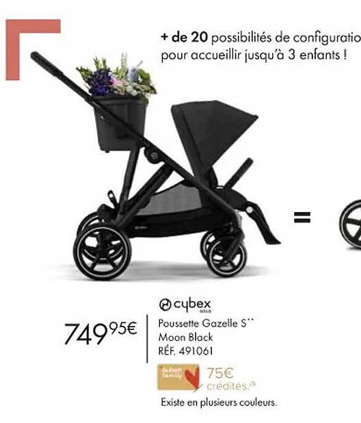 cybex poussette gazelle s** moon black