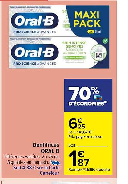 dentifrice oral b