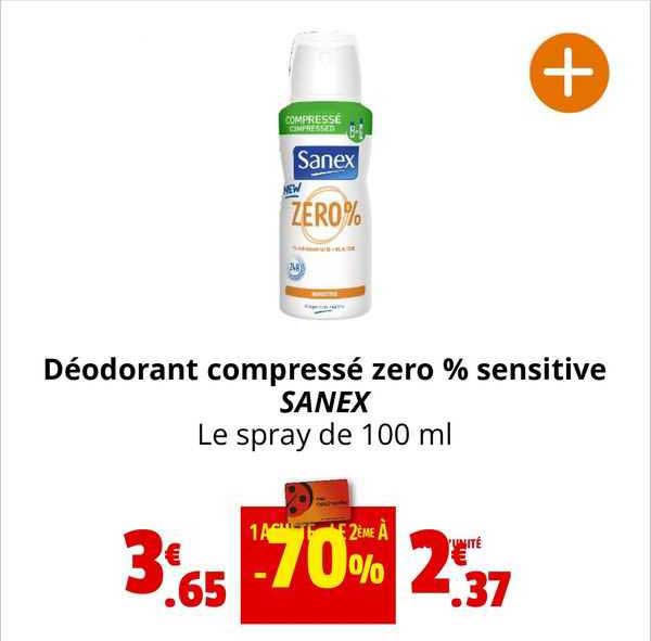 Déodorant Compressé Zero % Sensitive Sanex