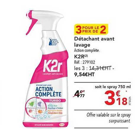 détachant avant lavage k2r