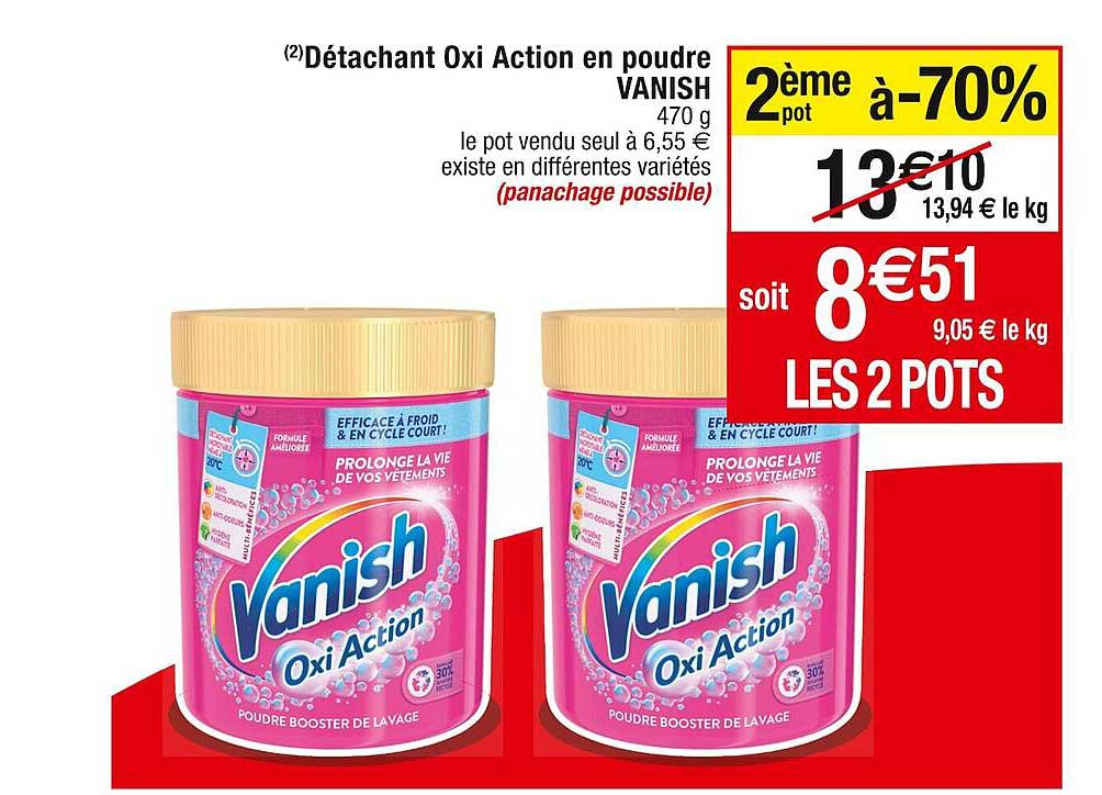 détachant oxi action en poudre vanish