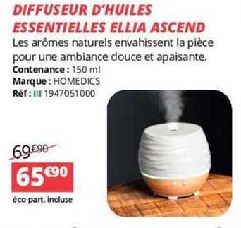 diffuseur d'huiles essentielles ellia ascend