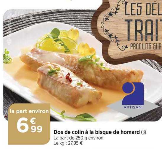 dos de colin à la bisque de homard