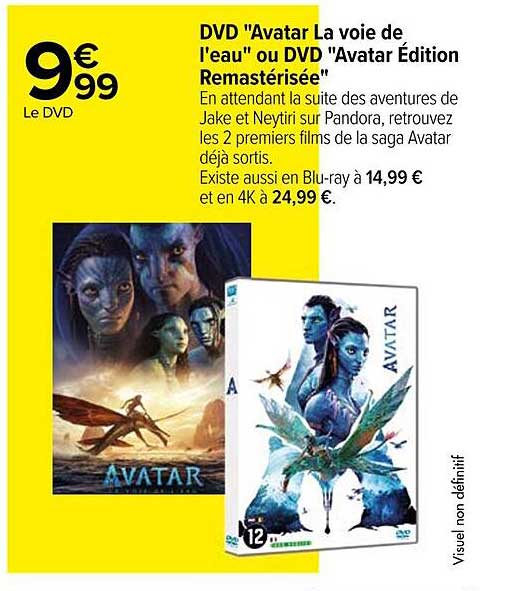dvd "avatar la voie de l'eau" ou dvd "avatar éditioin remastérisée"