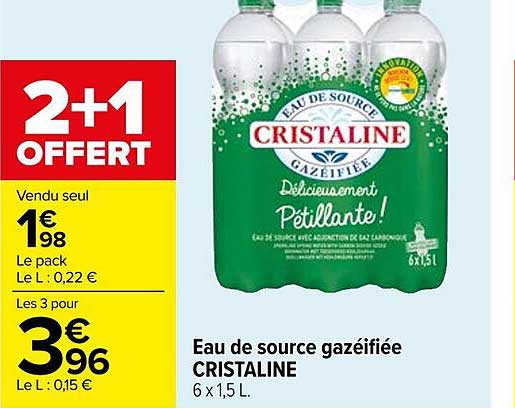eau de source gazéifiée cristaline