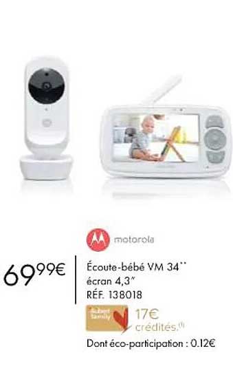 écoute-bébé vm 34 écran 4,3 motorola
