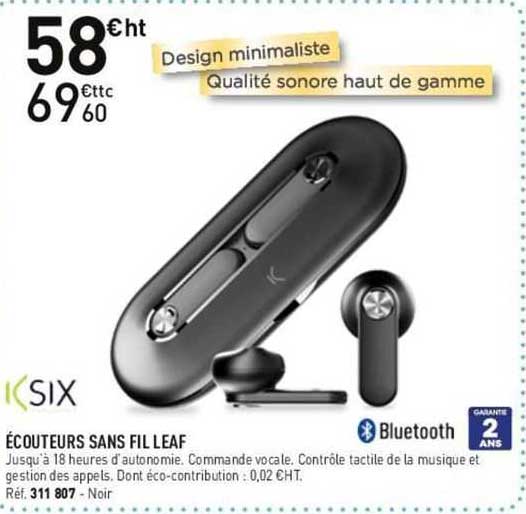 écouteurs sans fil leaf ksix