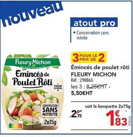 émincés de poulet rôti fleury michon