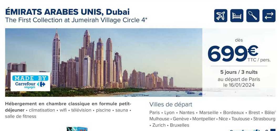 émirats arabes unis, dubai the first collection at jumeirah village circle 4*