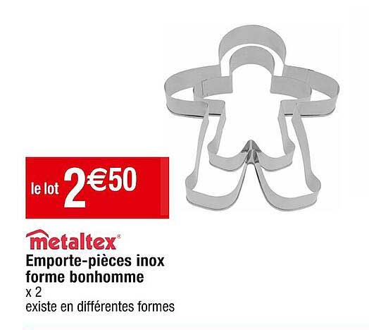 emporte-pièces inox forme bonhomme metaltex