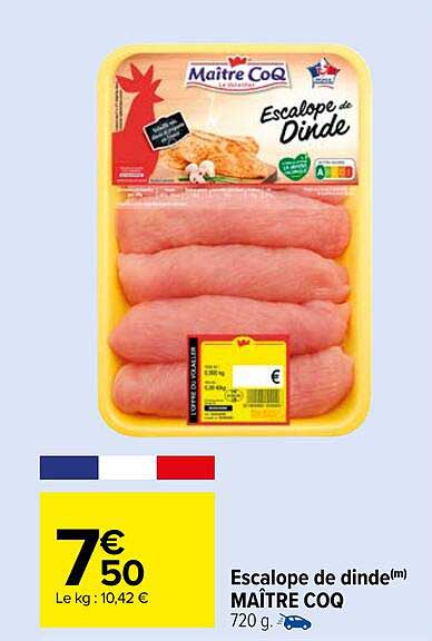 escalope de dinde maître coq