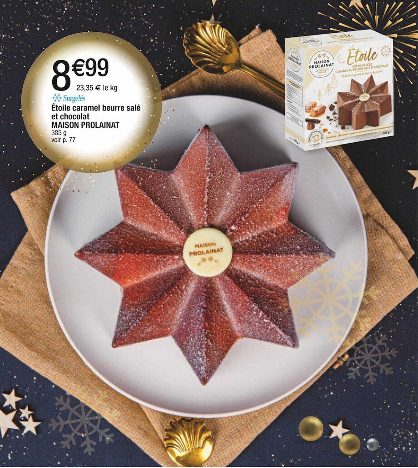 étoile caramel beurre salé et chocolat maison prolainat