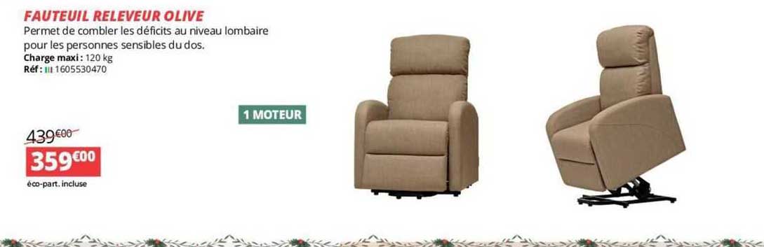 fauteuil releveur olive