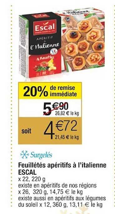 feuilletés apéritifs à l'italienne escal