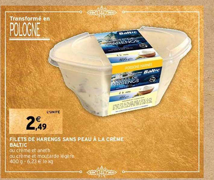 Filets De Harengs Sans Peau à La Crème Baltic