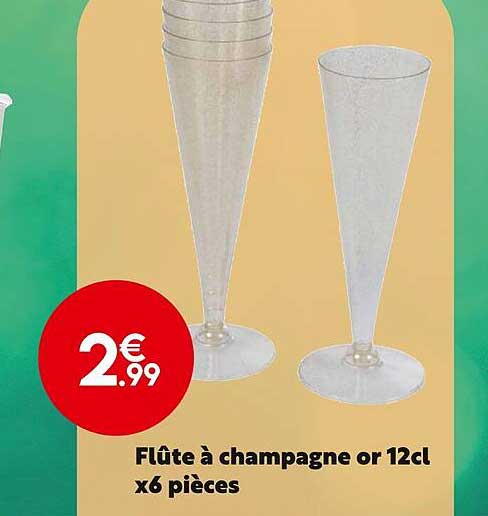 Fllûte à Champagne Or 12 Cl X6 Pièces
