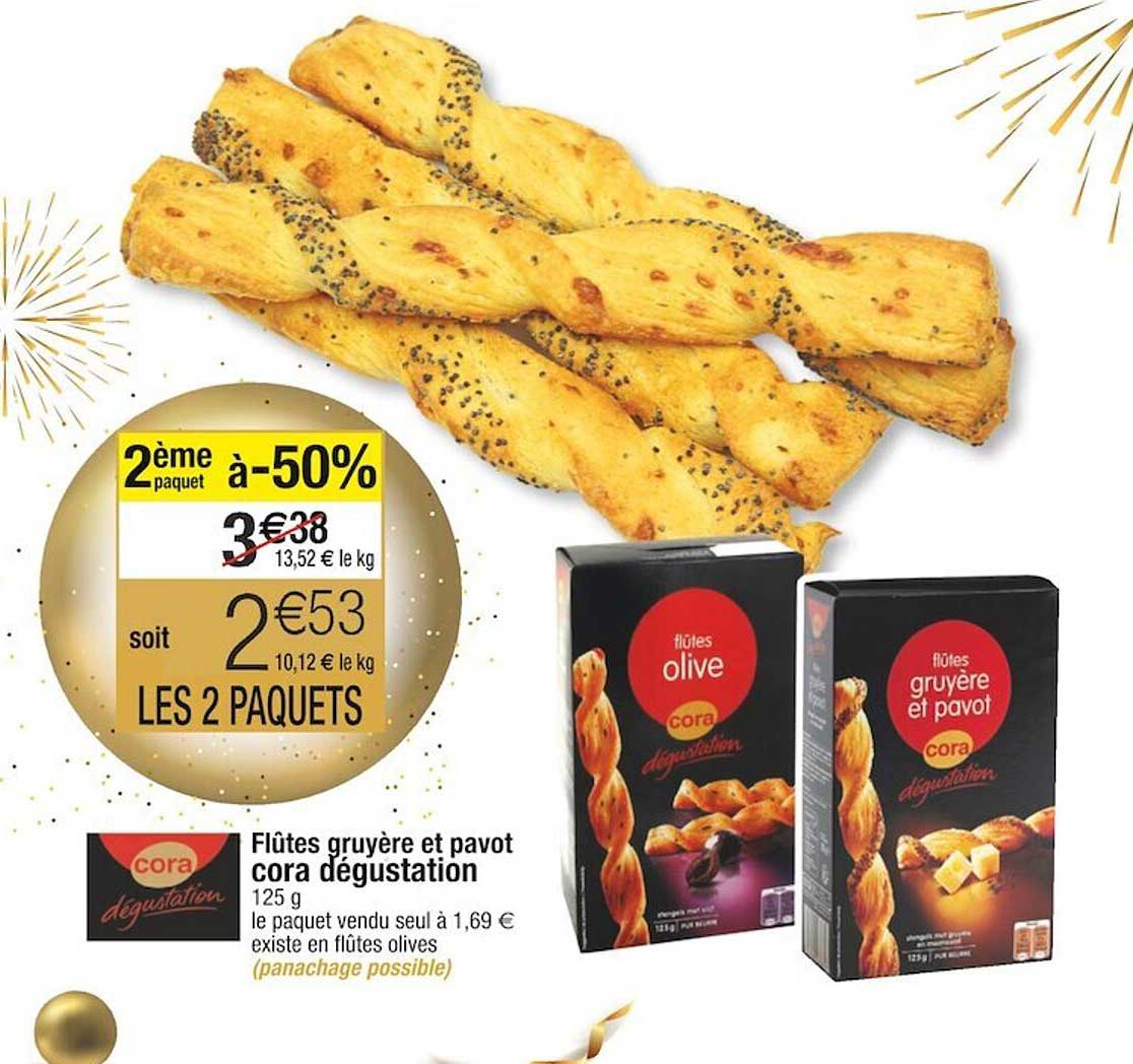 Flûtes Gruyère Et Pavot Cora Dégustation