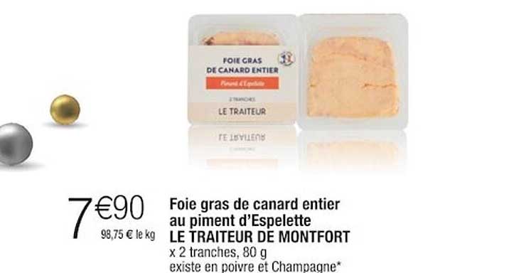 foie gras de canard entier au piment d'espelette le traiteur de montfort
