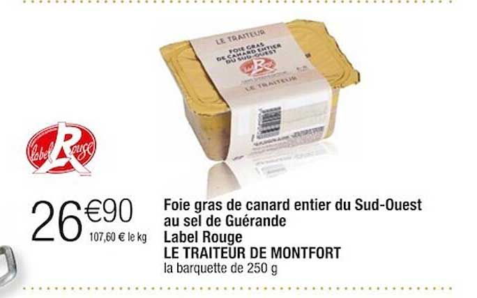 foie gras de canard entier du sud-ouest au sel de guérande label rouge le traiteur de montfort