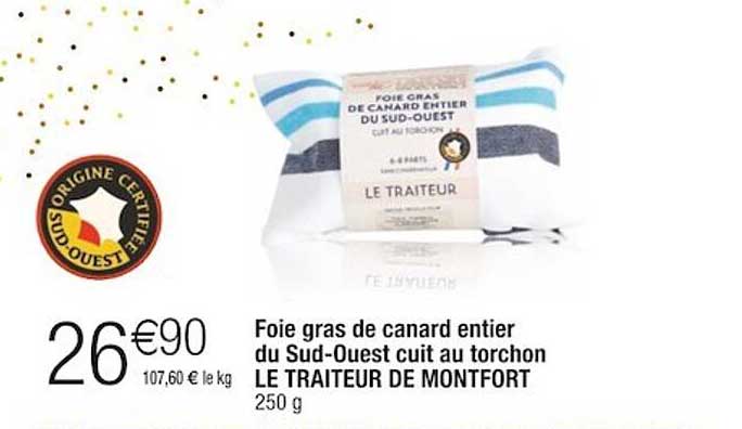 foie gras de canard entier du sud-ouest cuit au torchon le traiteur de montfort