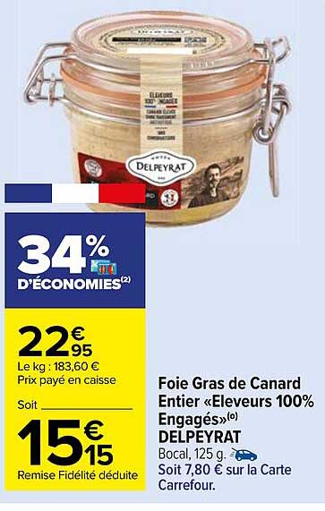 Foie Gras De Canard Entier «éleveurs 100% Engagés» Delpeyrat