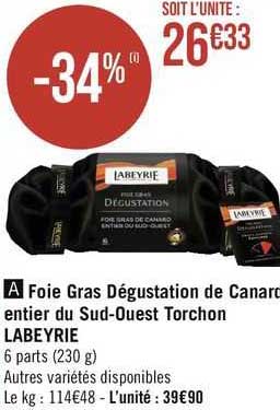 foie gras dégustation de canard entier du sud-ouest torchon labeyrie