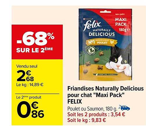 friandises naturally délicious pour chat "maxi pack" felix