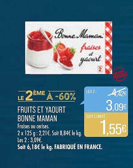 fruits et yaourt bonne maman