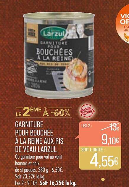 garniture pour bouchée à la reine aux ris de veau larzul