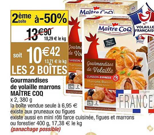 gourmandises de volaille marrons maître coq