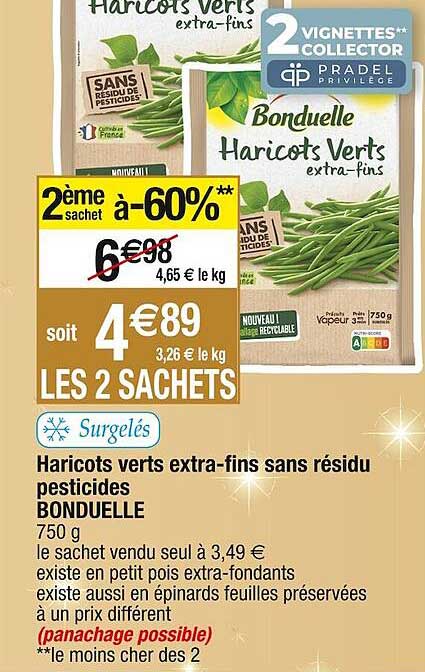 haricots verts extra-fins sans résidu pesticides bonduelle