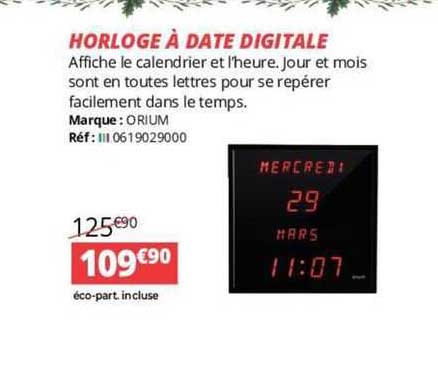 horloge à date digitale
