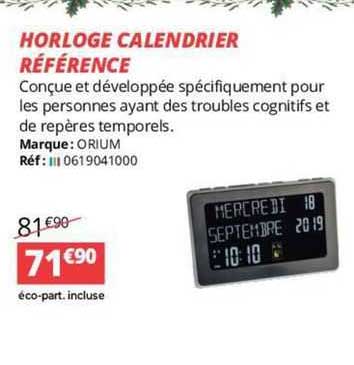 horloge calendrier référence