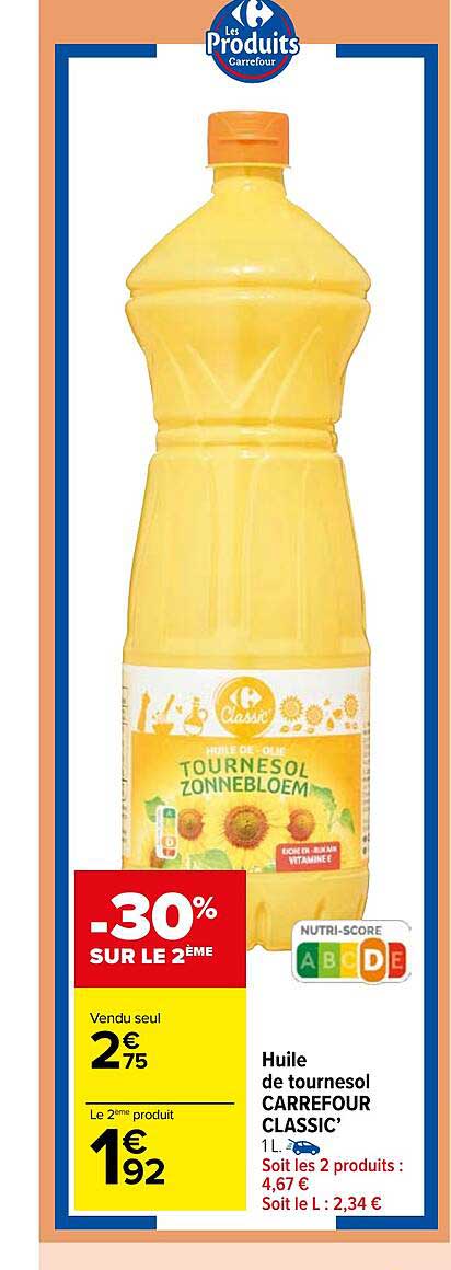 Huile De Tournesol Carrefour Classic'