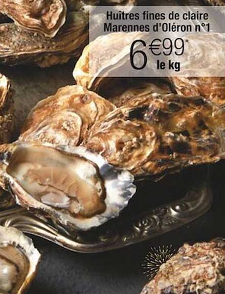 huîtres fines de claire marennes d'oléron n°1