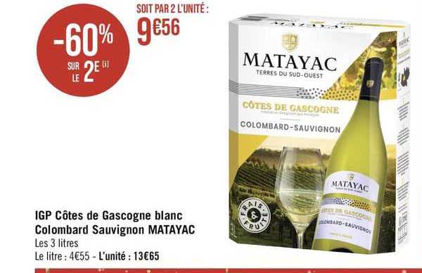 igp côtes de gascogne blanc colombard sauvignon matayac