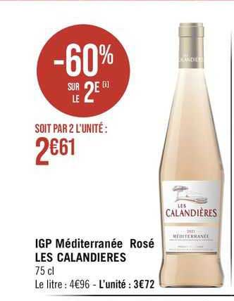 Igp Méditerranée Rosé Les Calandières