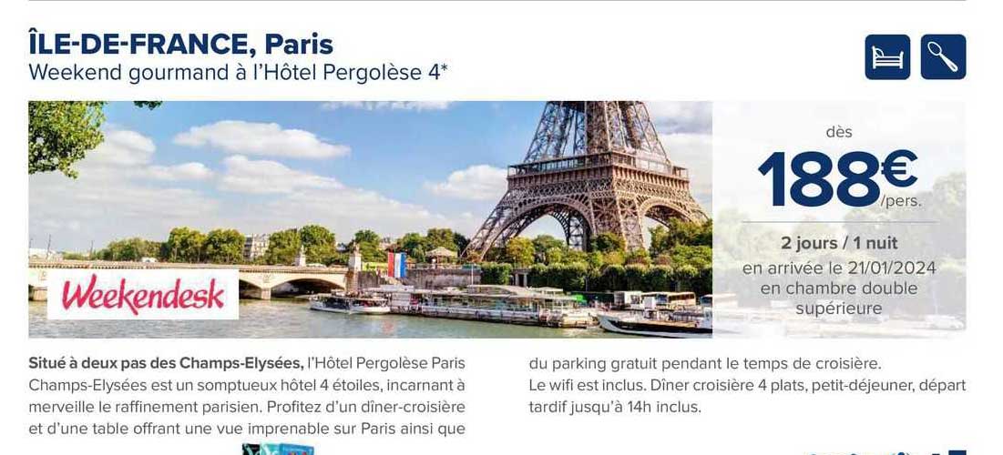 île-de-france, paris weekend gourmand à l'hôtel pergolèse 4*