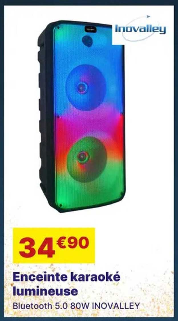 inovalley enceinte karaoké lumineuse