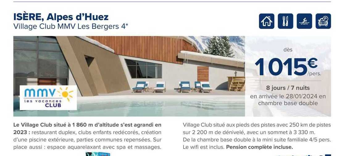 isère, alpes d'huez village club mmv les bergers 4*