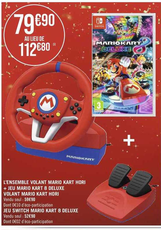 l'ensemble volant mario kart hori + jeu mario kart 8 deluxe volant mario kart hori, jeu switch mario kart 8 deluxe