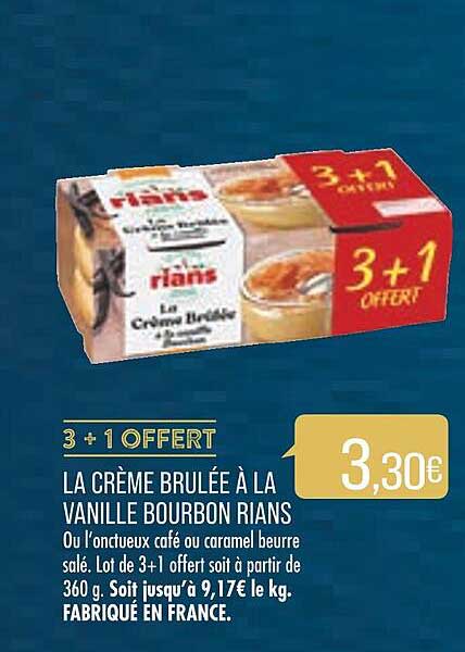 la crème brulée à la vanille bourbon rians
