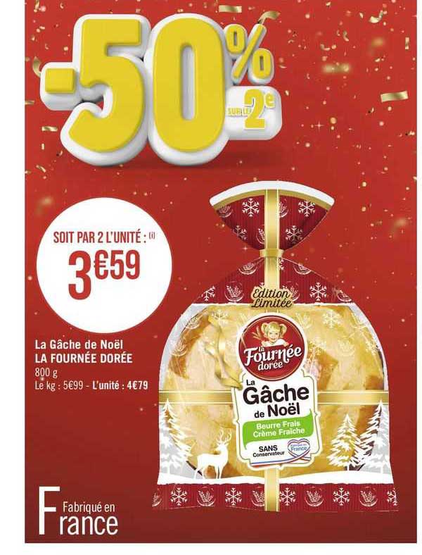 la gâche de noël la fournée dorée