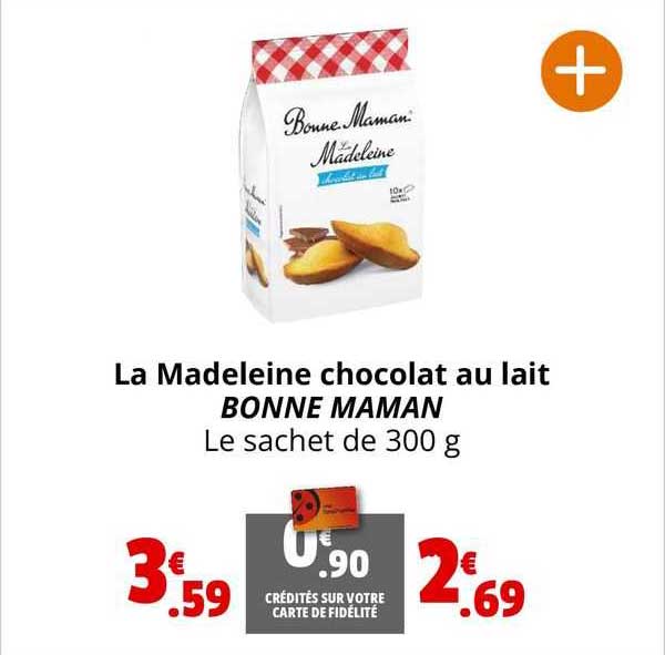 la madeleine chocolat au lait bonne maman