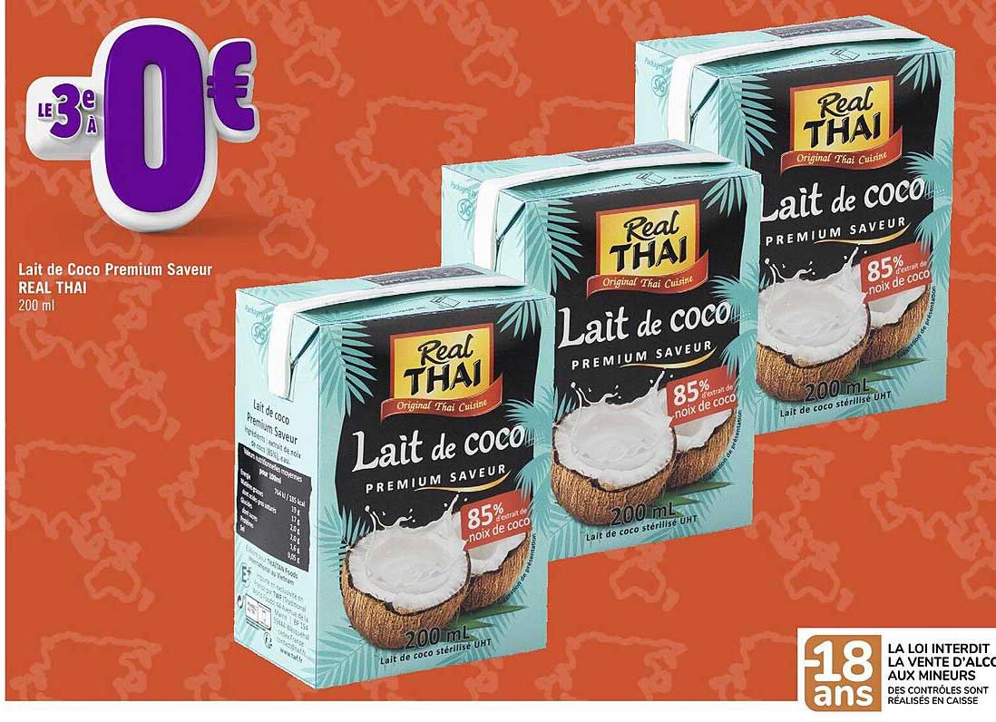 lait de coco premium saveur real thai